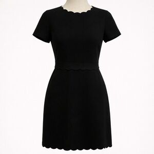NWOT CLUB MONACO Santina Scalloped LBD Classic Black Dress Audrey Hepburn 00